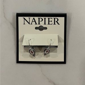 Napier Silver Lever Back Drop Earrings